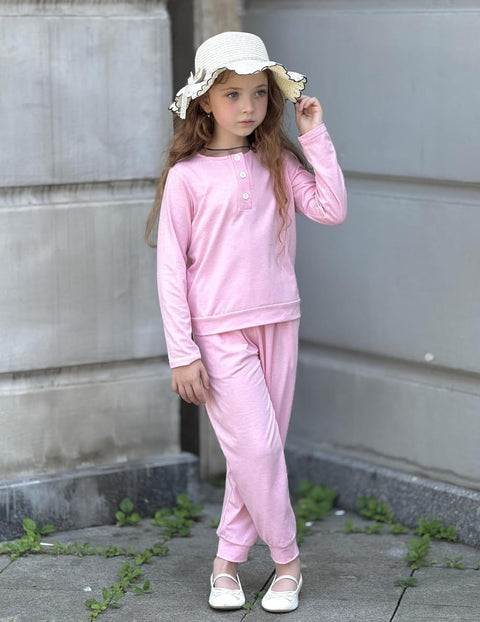 Arshiner Girls Clothes Crew Neck Long Sleeve Tops and Pants Set