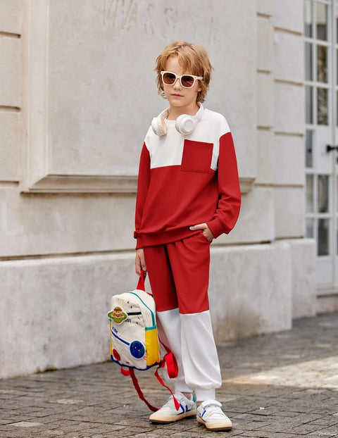Arshiner Boys Sweatsuit Sweatshirt and Pants Tracksuit Set