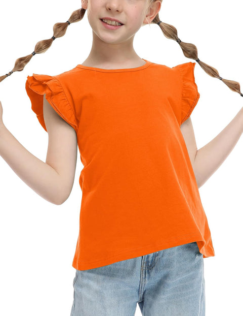 Arshiner Girls Shirts Ruffle Short Sleeve Cute Casual Tops Blouse Tee