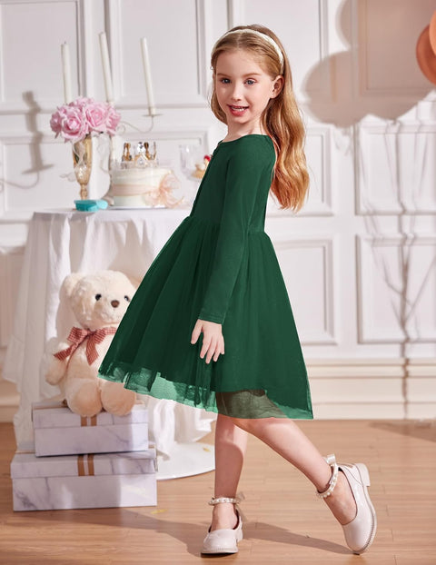 Arshiner Toddler Girls Tutu Dress Long Sleeve Party Dresses