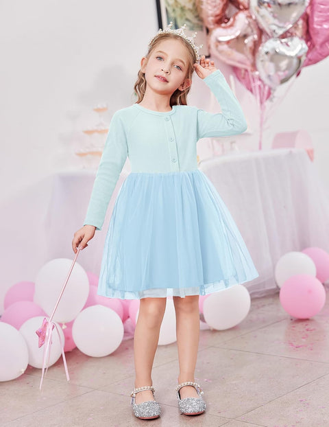 Arshiner Toddler Girls Tutu Dress Long Sleeve Party Dresses