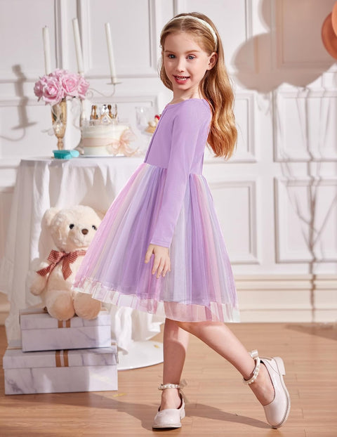 Arshiner Toddler Girls Tutu Dress Long Sleeve Party Dresses