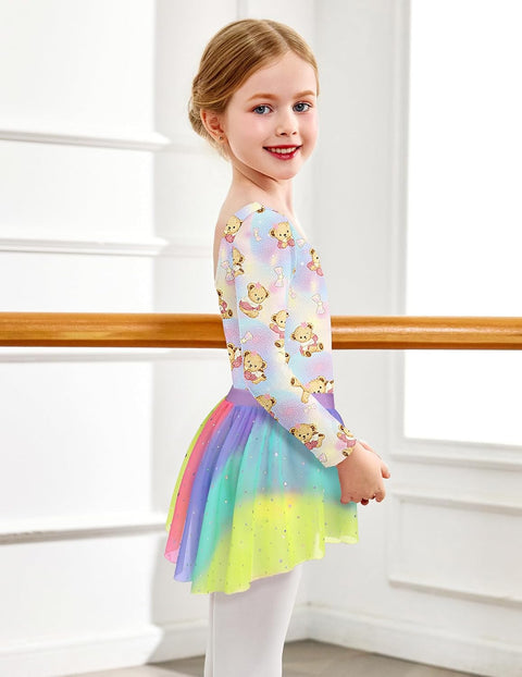 Arshiner Girls Ballet Leotards with Chiffon Dance Skirt