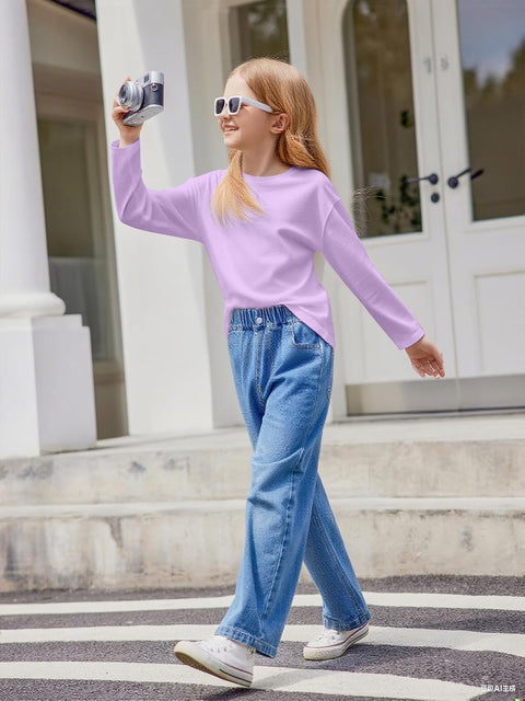 Arshiner Girls Long Sleeve Shirts Casual Tops