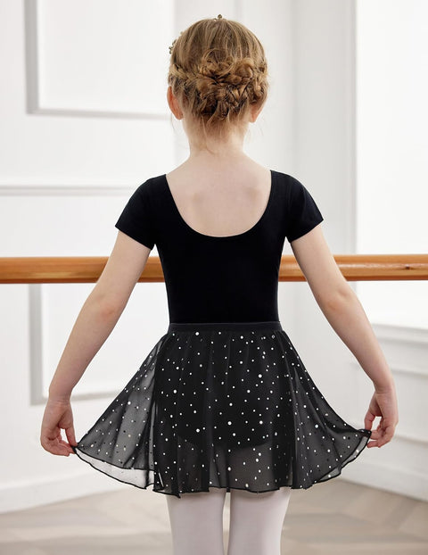 Arshiner Girls Sequin Ballet Leotards Combo Irregular Hem Dance Dresses