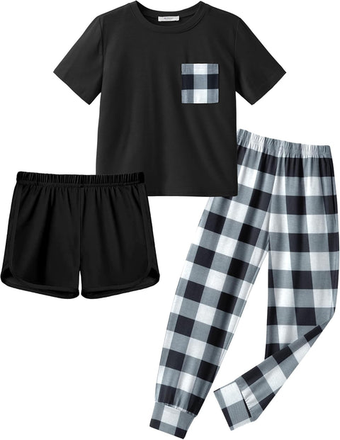 Arshiner Girls Clothes 3 Piece Outfits Short Sleeve Shirt