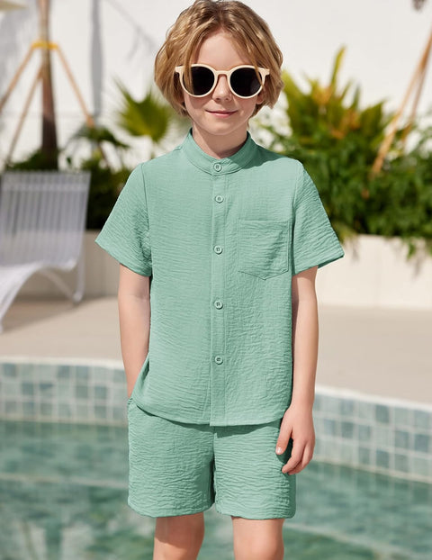 Arshiner Toddler Boys Piece Set Shirt and Shorts Outfits with Pocket 2-8 Years