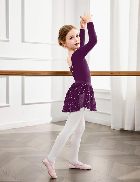 Arshiner Girls Ballet Leotards with Chiffon Dance Skirt Toddler