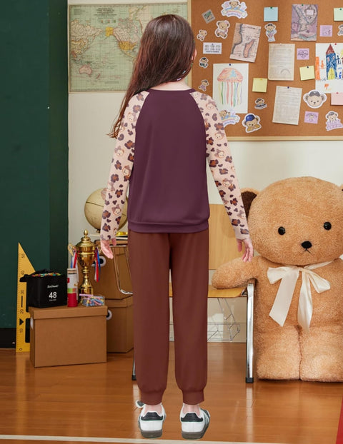 Arshiner Girls 2 Piece Outfits Long Sleeve Sweatsuit Set