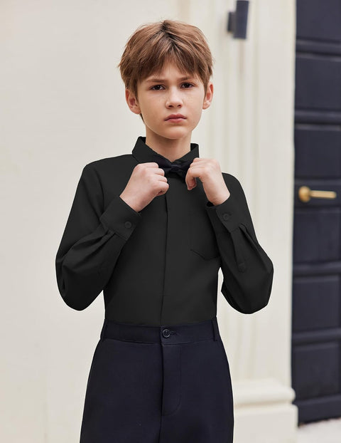 Arshiner Boys Long Sleeve Dress Shirt Formal Uniform Shirts