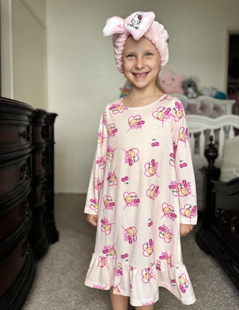Arshiner Girls' Long Sleeve Cute Nightie Pajama Dress