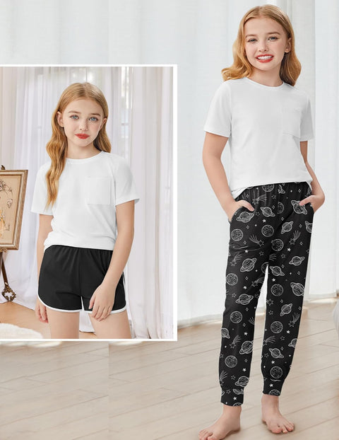 Arshiner Girls Clothes 3 Piece Outfits Short Sleeve Shirt