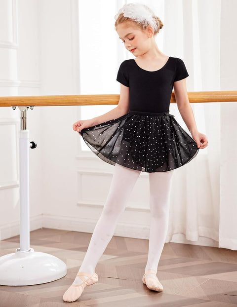 Arshiner Girls Sequin Ballet Leotards Combo Irregular Hem Dance Dresses