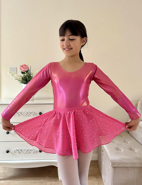 Arshiner Girls Ballet Leotards with Chiffon Dance Skirt