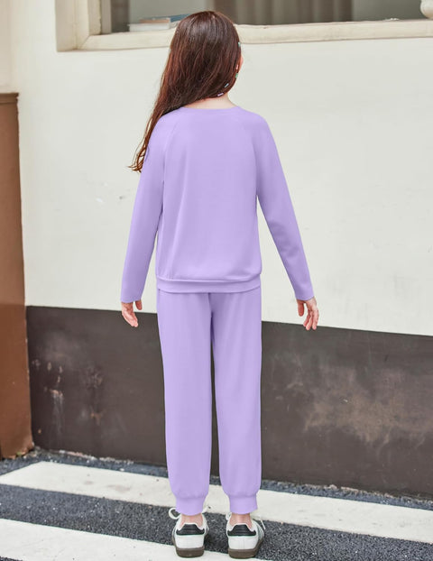 Arshiner Girls 2 Piece Outfits Long Sleeve Sweatsuit Set