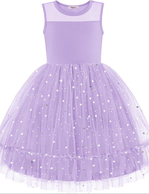 [2T-7Y] Arshiner Toddler Sleeveless Formal Dress Fancy Cute Tulle Glitter Dresses