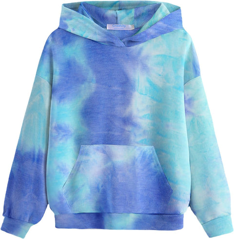 Arshiner Girls Tie Dye Sweatshirts Loose Casual Hoodies Tops