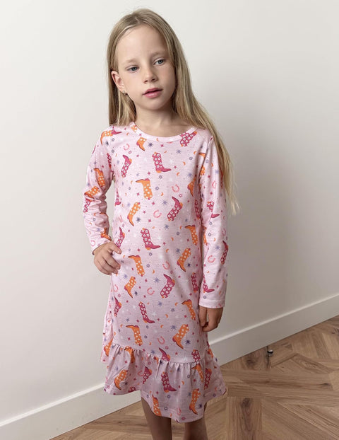 Arshiner Girls' Long Sleeve Cute Nightie Pajama Dress