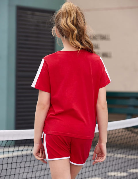 Arshiner Girls Clothing Sets Twist Front Top and Shorts 2 Piece Outfits Activewear Tracksuit 5-14 Year