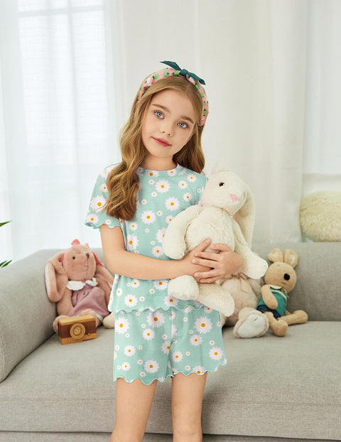 Arshiner Toddler Girls Clothes Ruffle Short Sleeves Crewneck Tops and Shorts with Pockets Cute Summer 2 Pieces Short Sets