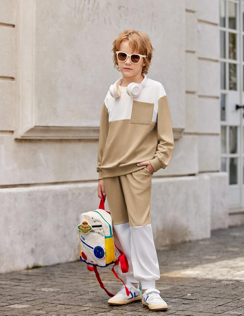 Arshiner Boys Sweatsuit Sweatshirt and Pants Tracksuit Set