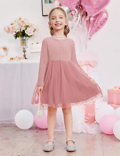 Arshiner Toddler Girls Tutu Dress Long Sleeve Party Dresses