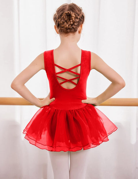 Arshiner Girls Dance Tutu Dress Sparkly Sequin Ballet Cross Back Dresses