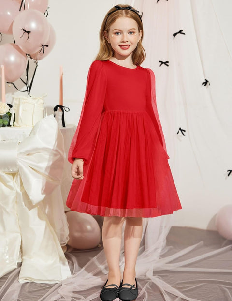 Arshiner Toddler Girls V Back Tutu Dress Tulle Puff Dresses