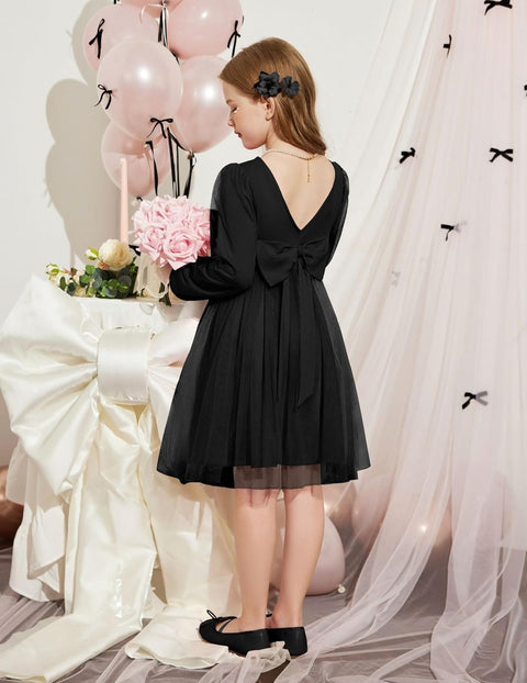 Arshiner Toddler Girls V Back Tutu Dress Tulle Puff Dresses