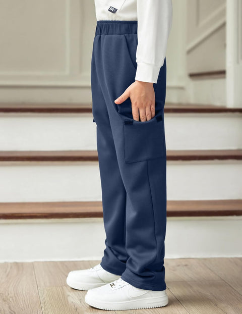 Arshiner Boys Cargo Pants Kids Elastic Waist Casual Athletic Jogger