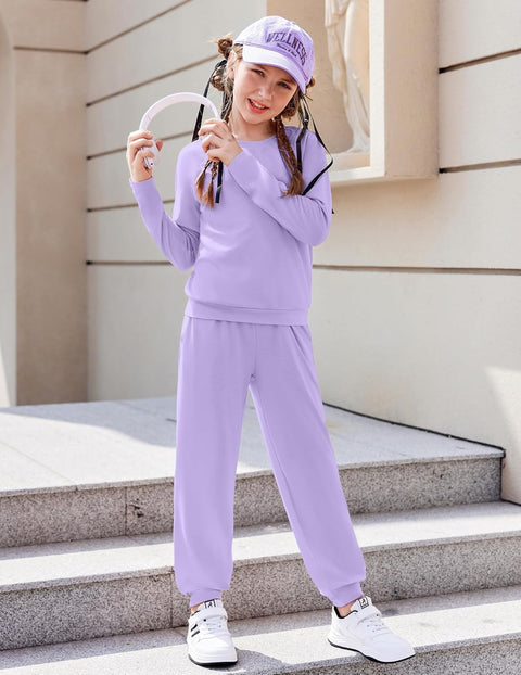 Arshiner Girls 2 Piece Outfits Long Sleeve Sweatsuit Set