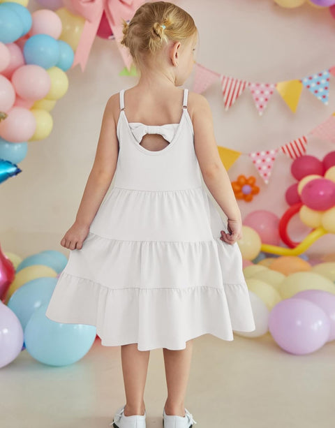 [3-10Y]Arshiner Toddler Girl's Sundress Boho Strap Tiered Swing Cami Dresses
