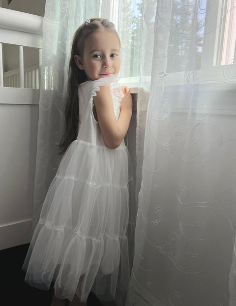 Arshiner Toddler Baby Girl Dress Ruffle Sleeveless Tulle Dresses 2-6