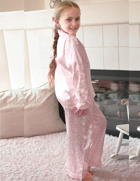 Arshiner Girls Pajamas Silk Satin Pajama Set