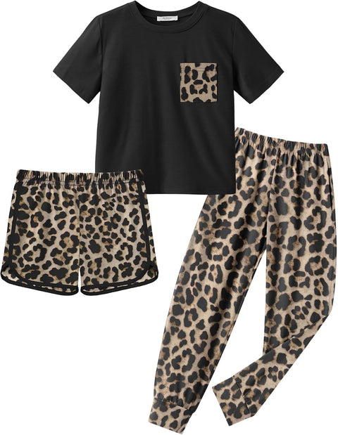 Arshiner Girls Clothes 3 Piece Outfits Short Sleeve Shirt