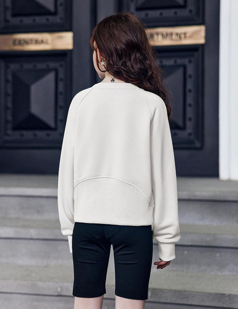 Arshiner Girls Sweatshirt Crop Tops Cropped Ribbed Shirts