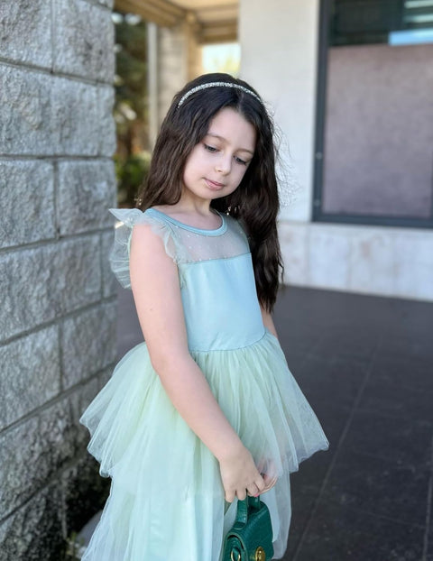 Arshiner Toddler Girls Tutu Sundress Ruffle Sleeve Double Fluffy Tiered Dresses
