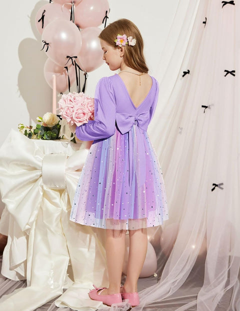 Arshiner Toddler Girls V Back Tutu Dress Tulle Puff Dresses