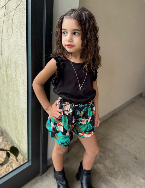 Arshiner Girls 2 Piece Sets Ruffle Trimmed Tank Top and High Waist Shorts
