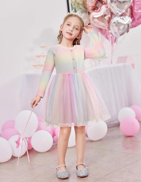 Arshiner Toddler Girls Tutu Dress Long Sleeve Party Dresses