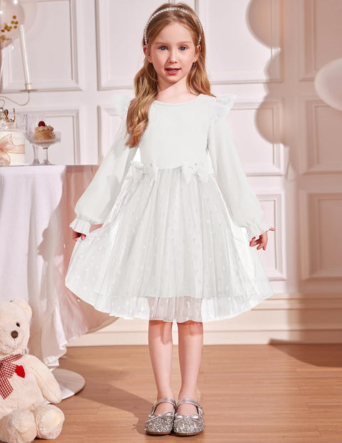 Arshiner Girls Tulle Dresses with Bow Tie Party Dress