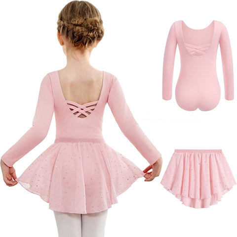 Arshiner Girls Ballet Leotards with Chiffon Dance Skirt