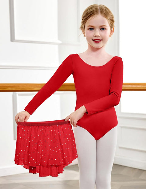 Arshiner Girls Ballet Leotards with Chiffon Dance Skirt