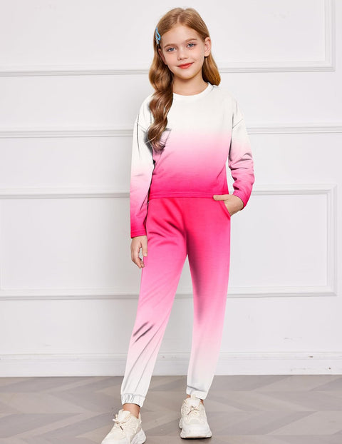 Arshiner Girls 2 Piece Outfits Tie Dye Sweatsuits Set