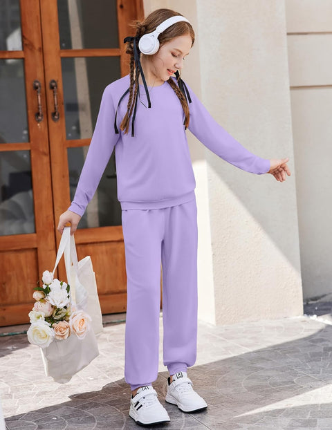 Arshiner Girls 2 Piece Outfits Long Sleeve Sweatsuit Set