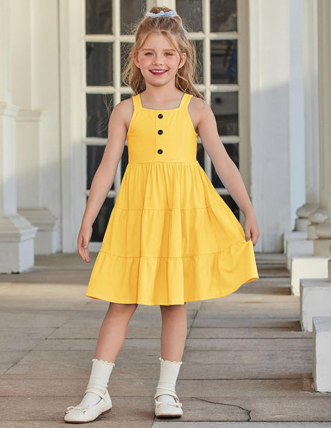 Arshiner Toddler Girl Dresses Casual Sleeveless Swing Flowy Sundress