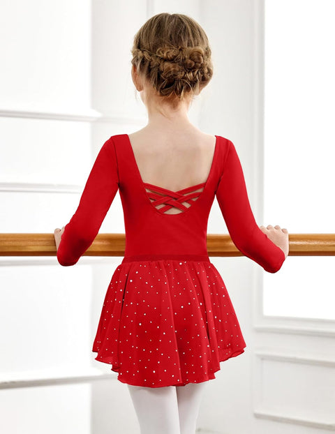 Arshiner Girls Ballet Leotards with Chiffon Dance Skirt