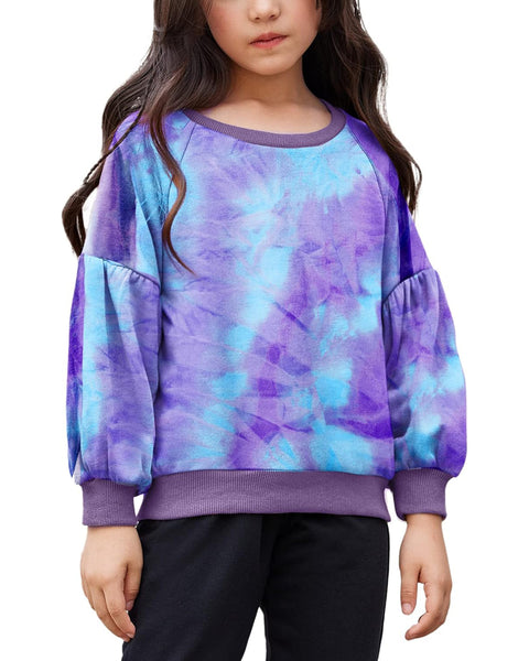 Arshiner Girls Casual Puff Lantern Long Sleeve Raglan Sweatshirts