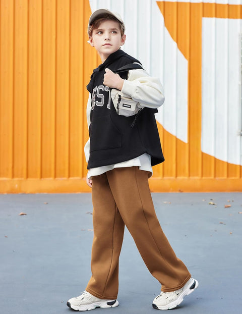 Arshiner Boys Casual Pants Fleece Sweatpants Drawstring Jogger Pants