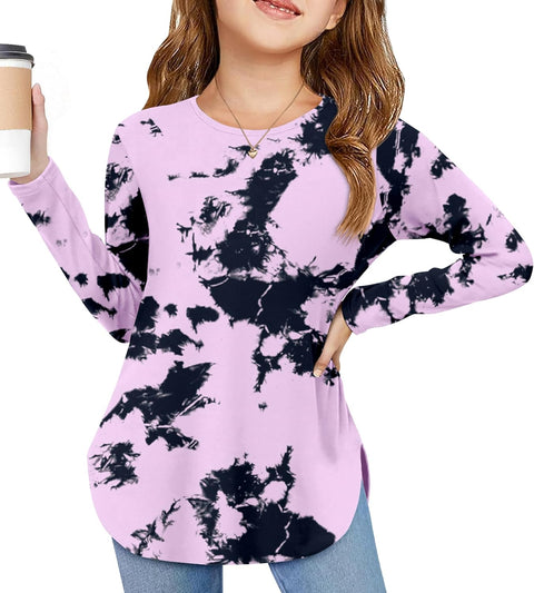 Arshiner Girls Long Sleeve T Shirts Hem Side Soft Tops
